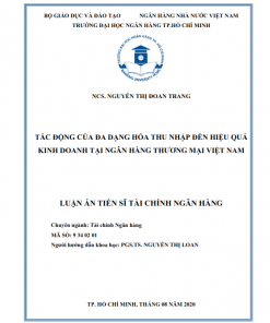 LA02.285_Tác động của đa dạng hóa thu nhập đến hiệu quả kinh doanh tại ngân hàng thương mại Việt Nam