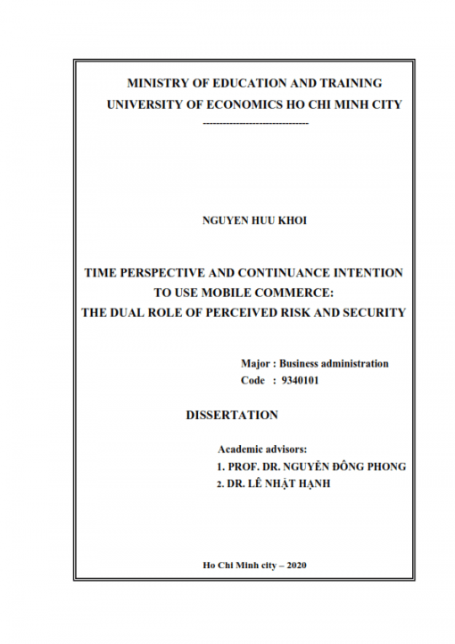LA08.079_Time perspective and continuance intention to use mobile commerce The dual role of perceived risk and security