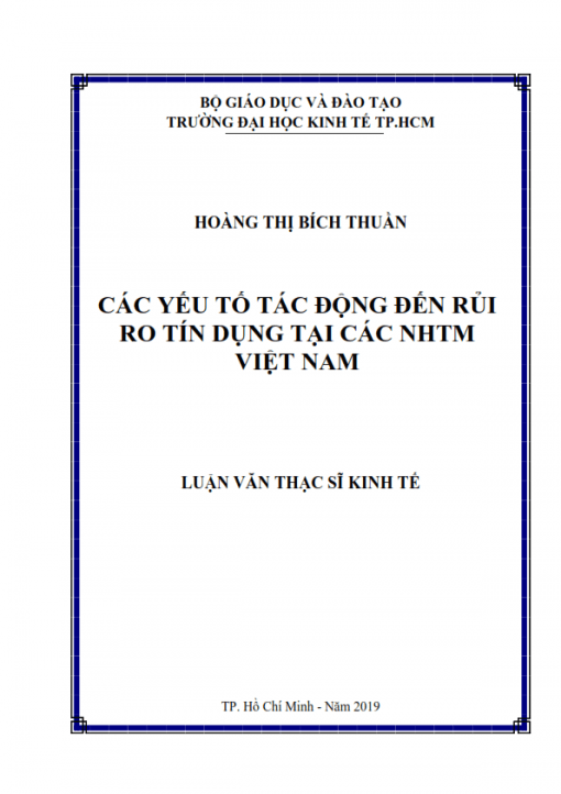 ThS02.159_Các yếu tố tác động đến rủi ro tín dụng tại các Ngân hàng Thương mại Việt Nam