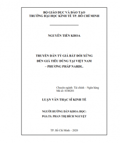 ThS02.161_Truyền dẫn tỷ giá bất đối xứng đến giá tiêu dùng tại Việt Nam – phương pháp NARDL