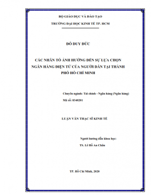 Các nhân tố ảnh hưởng đến sự lựa chọn ngân hàng điện tử của người dân