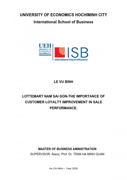 ThS08.067_LotteMart Nam Sai Gon - The importance of customer loyalty improvement in sale performance