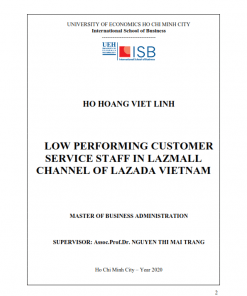 ThS08.069_Low performing customer service staff in Lazmall Channel of Lazada Vietnam