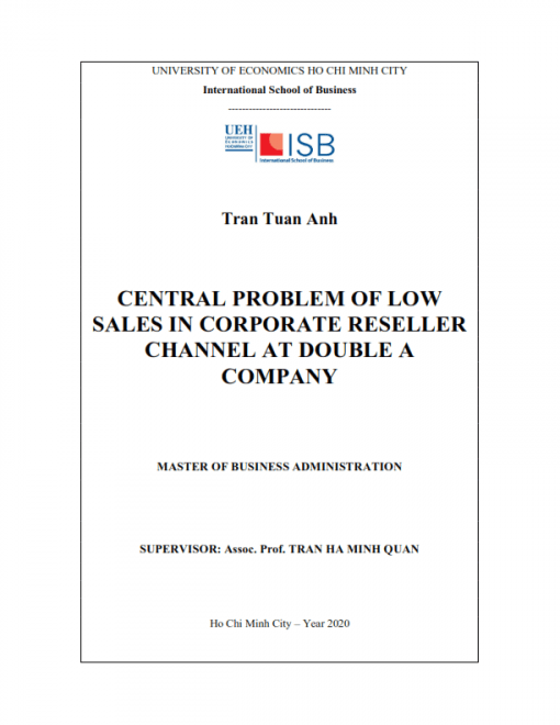 ThS08.075_Central problem of low sales in corporate reseller channel at Double A Company