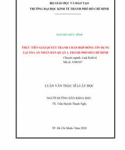 ThS30.012_Thực tiễn giải quyết tranh chấp hợp đồng tín dụng tại Tòa án nhân dân Quận 1, Thành phố Hồ Chí Minh