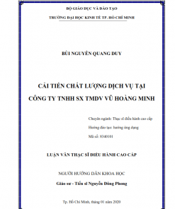 ThS01.190_Cải tiến chất lượng dịch vụ tại Công ty TNHH SX TMDV Vũ Hoàng Minh