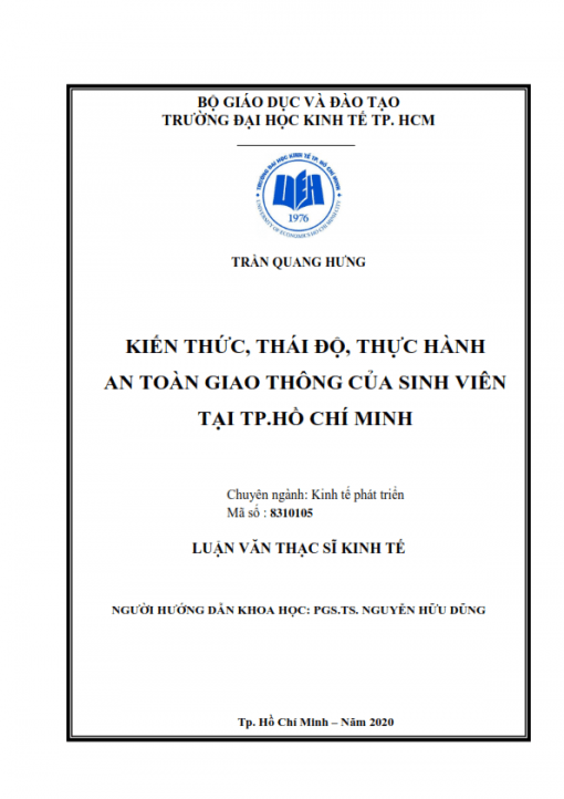 ThS06.021_Kiến thức, thái độ, thực hành an toàn giao thông của sinh viên tại TP. Hồ Chí Minh