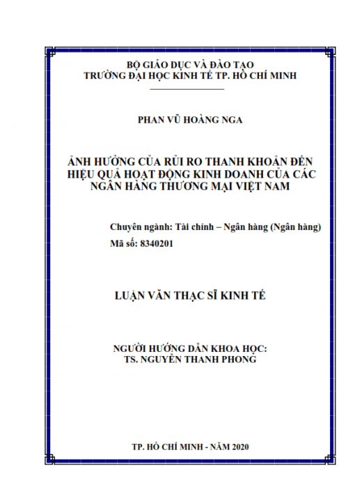 ThS02.180_Ảnh hưởng của rủi ro thanh khoản đến hiệu quả hoạt động kinh doanh của các ngân hàng thương mại Việt Nam