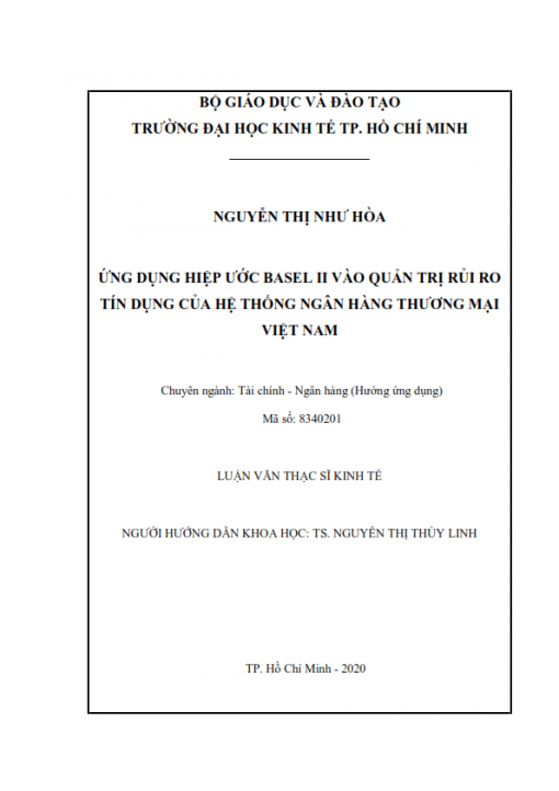 ThS02.181_Ứng dụng hiệp ước Basel II vào quản trị rủi ro tín dụng của hệ thống Ngân hàng Thương mại Việt Nam