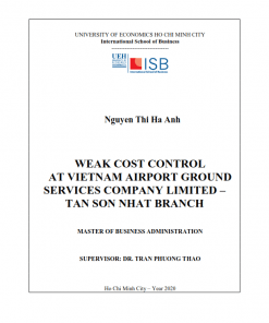 ThS08.089_Weak cost control at Vietnam Airport Ground Services Company Limited – Tan Son Nhat branch