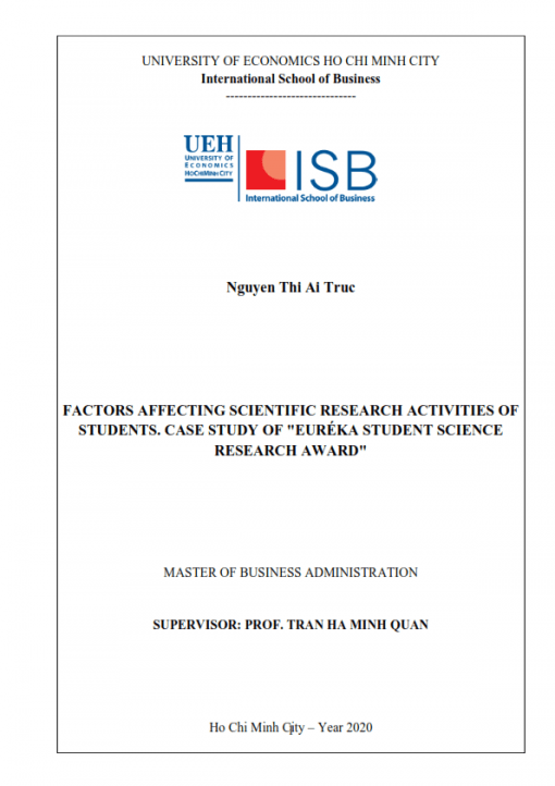 ThS08.091_Factors affecting scientific research activities of students. Case study of Euréka Student Science Research Award