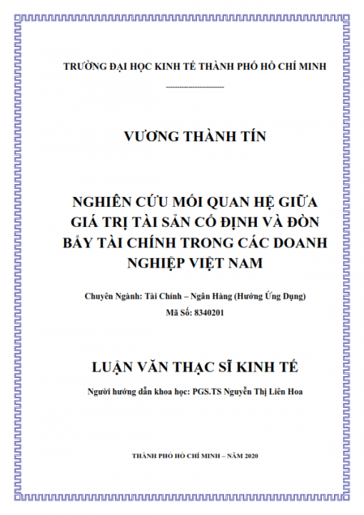 ThS02.191_Nghiên cứu mối quan hệ giữa giá trị tài sản cố định và đòn bẩy tài chính trong các doanh nghiệp Việt Nam
