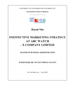 ThS01.195_Ineffective marketing strategy at ABC WATCH – X Company Limited