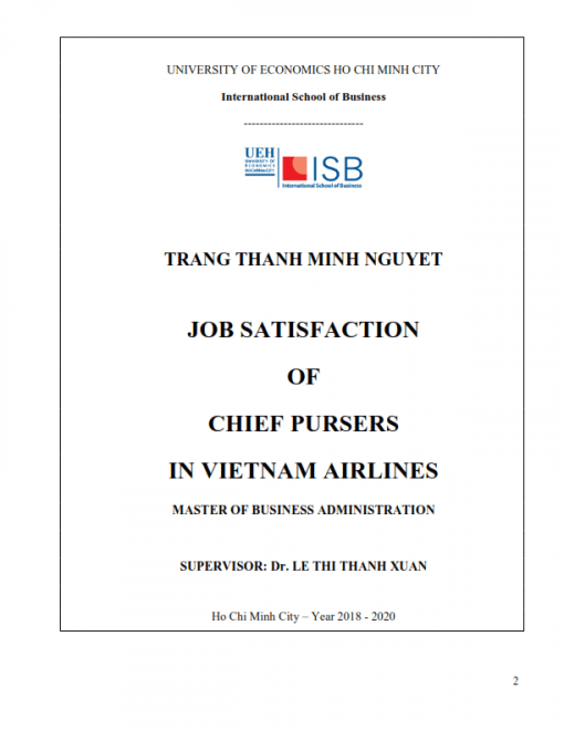 ThS01.196_Job satisfaction of chief pursers in Vietnam Airlines