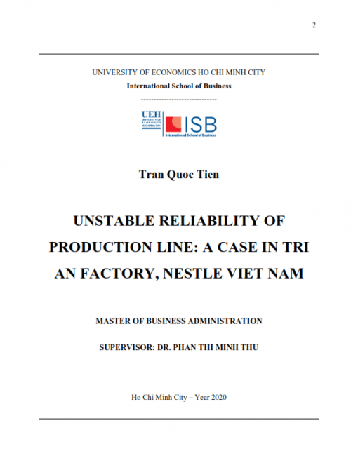 ThS08.113_Unstable reliability of production line a case in Tri An Factory, Nestle Viet Nam