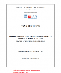 ThS08.120_Ineffectiveness supply chain performance in Johnson & Johnson Vietnam