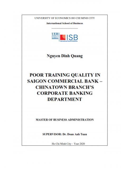 ThS08.123_Poor training quality in Saigon Commercial Bank– Chinatown Branch’s Corporate Banking Department