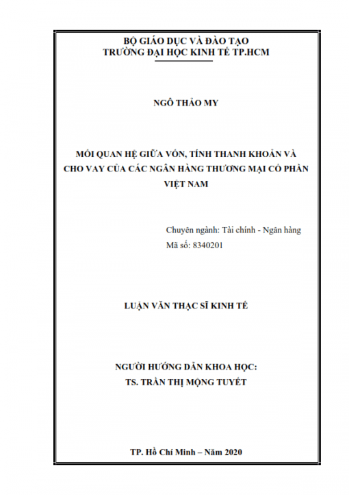 ThS02.205_Mối quan hệ giữa vốn, tính thanh khoản và cho vay của các ngân hàng thương mại cổ phần Việt Nam