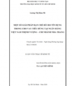 ThS02.210_Một số giải pháp nhằm hạn chế rủi ro tín dụng trong cho vay tiêu dùng tại Ngân hàng Việt Nam Thịnh Vượng - chi nhánh Nha Trang
