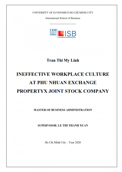 ThS08.145_Ineffective workplace culture at Phu Nhuan Exchange PropertyX Joint Stock Company