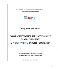 ThS08.148_Poor customer relationship management a case study in Nhi Long JSC