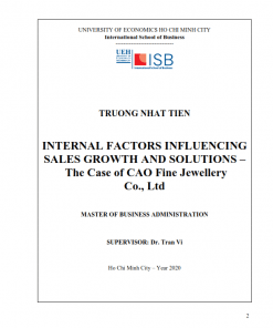 ThS08.152_Internal factors influencing sales growth and solutions – the case of CAO Fine Jewellery Co., Ltd