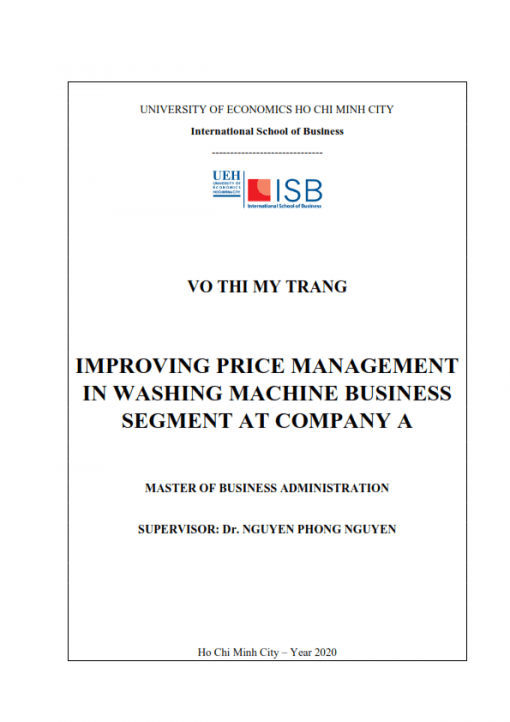 ThS08.156_Improving price management in washing machine business segment at Company A