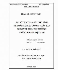 LA09.083_Sai sót và thay đổi ước tính kế toán tại các công ty xây lắp niêm yết trên thị trường chứng khoán Việt Nam