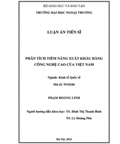 Phân tích tiềm năng xuất khẩu hàng công nghệ cao của Việt Nam