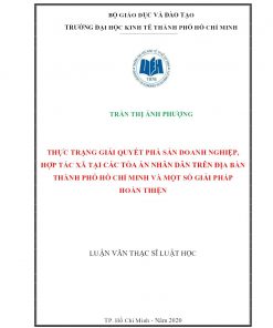 Thực Trạng Giải Quyết Phá Sản Doanh Nghiệp, Hợp Tác Xã Tại Các Tòa Án Nhân Dân Trên Địa Bàn Thành Phố Hồ Chí Minh Và Một Số Giải Pháp Hoàn Thiện