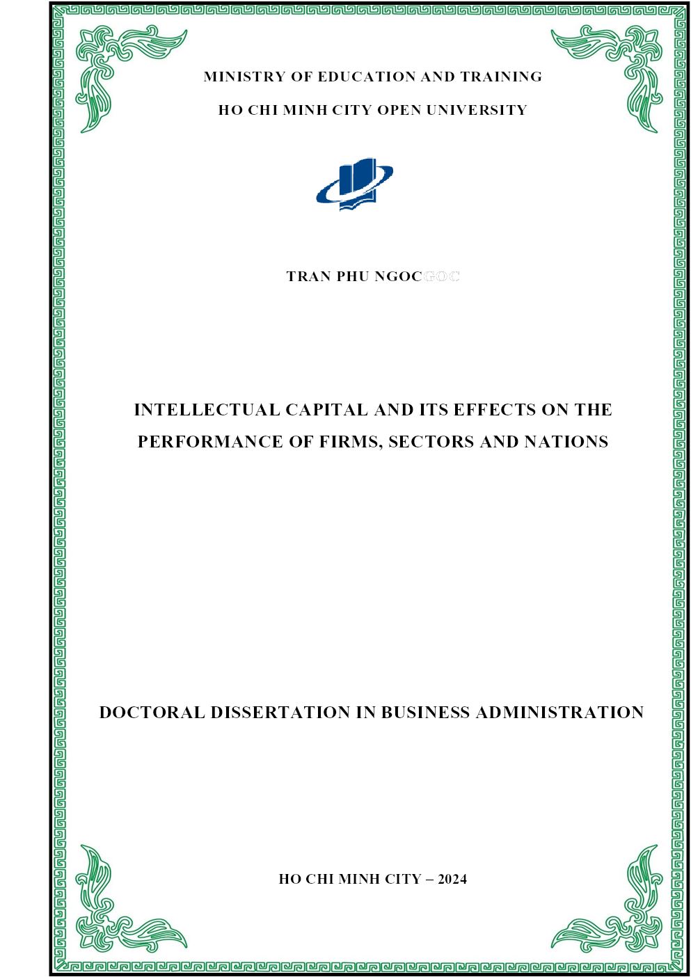 Intellectual Capital and Its Effects on the Performance of Firms, Sectors and Nations