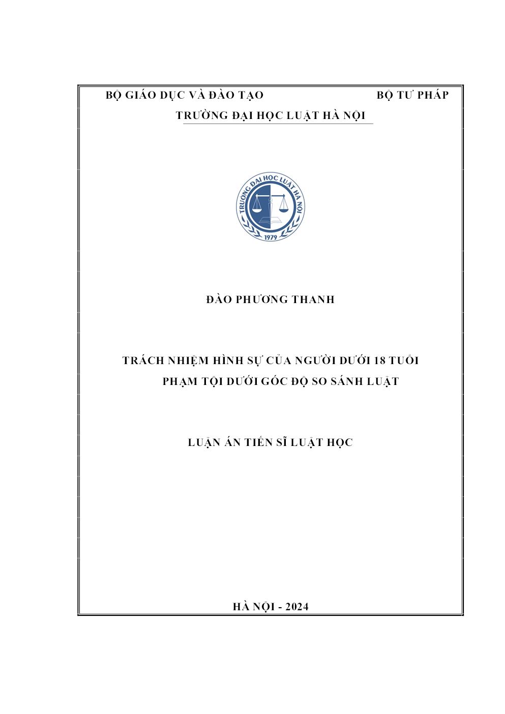 Trách Nhiệm Hình Sự Của Người Dưới 18 Tuổi Phạm Tội Dưới Góc Độ So Sánh Luật