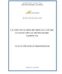 Các Nhân Tố Tác Động Đến Động Lực Làm Việc Của Giảng Viên Các Trường Đại Học Tại Đồng Nai