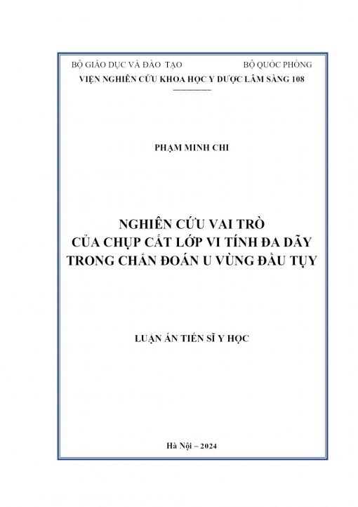 Nghiên cứu Vai Trò Của Chụp Cắt Lớp Vi Tính Đa Dãy Trong Chẩn Đoán U Vùng Đầu Tụy