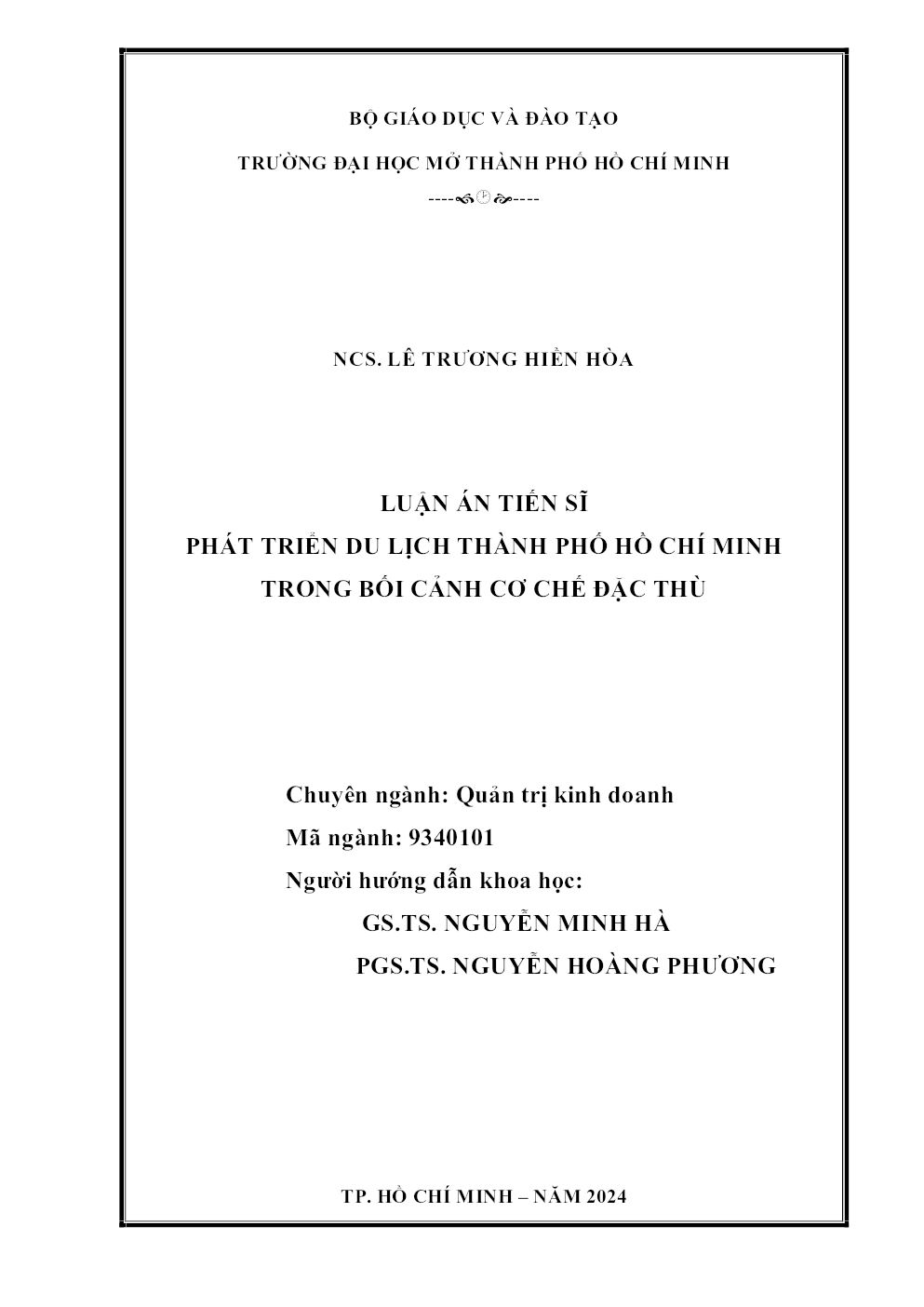 Phát Triển Du Lịch Thành Phố Hồ Chí Minh Trong Bối Cảnh Cơ Chế Đặc Thù
