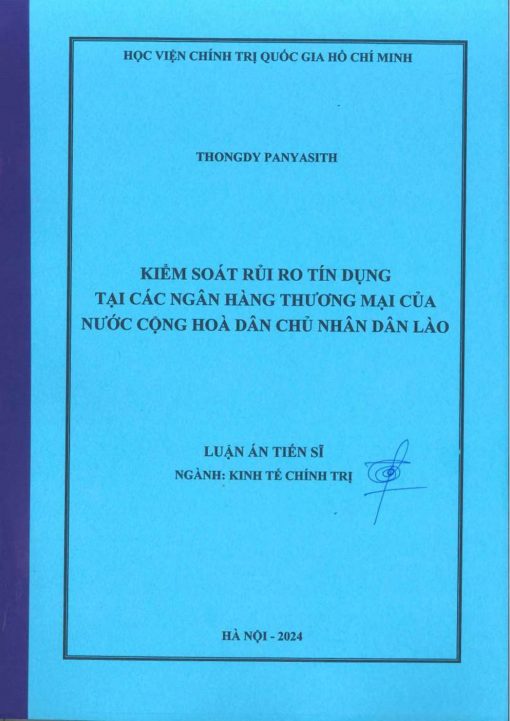 Kiểm Soát Rủi Ro Tín Dụng Tại Các Ngân Hàng Thƣơng Mại Của Nƣớc Cộng Hoà Dân Chủ Nhân Dân Lào