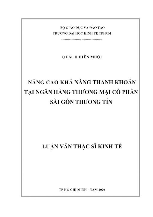 Nâng Cao Khả Năng Thanh Khoản Tại Ngân Hàng Thương Mại Cổ Phần Sài Gòn Thương Tín