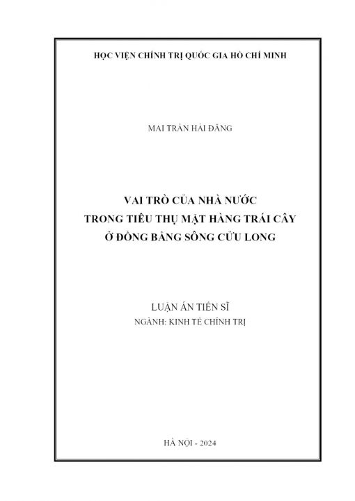 Vai Trò Của Nhà Nƣớc Trong Tiêu Thụ Mặt Hàng Trái Cây Ở Đồng Bằng Sông Cửu Long