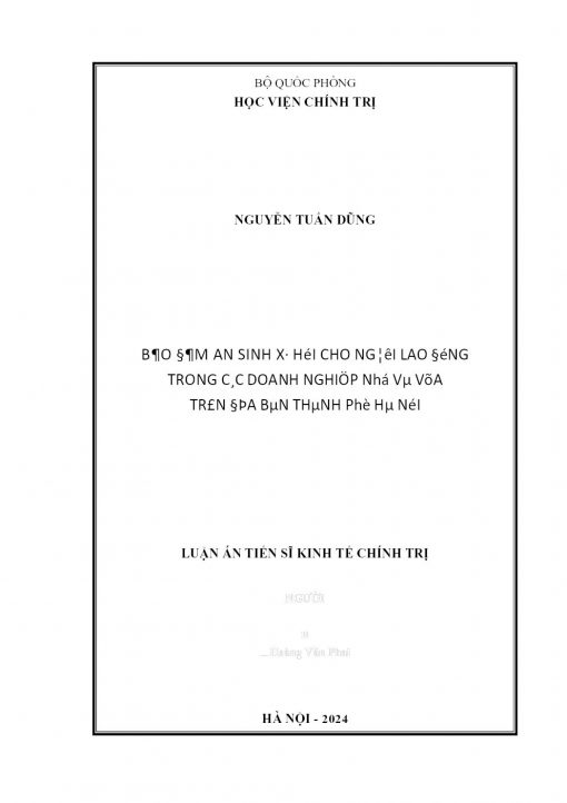 Bảo Đảm An Sinh Xã Hội Cho Người Lao Động Trong Các Doanh Nghiệp Nhỏ Và Vừa Trên Địa Bàn Thành Phố Hà Nội