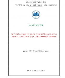 Thực Tiễn Giải Quyết Tranh Chấp Hợp Đồng Tín Dụng Tại Tòa Án Nhân Dân Quận 1, Thành Phố Hồ Chí Minh