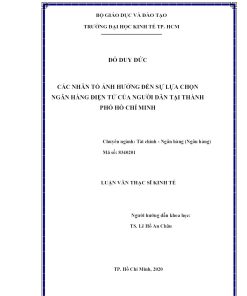 Các Nhân Tố Ảnh Hưởng Đến Sự Lựa Chọn Ngân Hàng Điện Tử Của Người Dân Tại Thành Phố Hồ Chí Minh