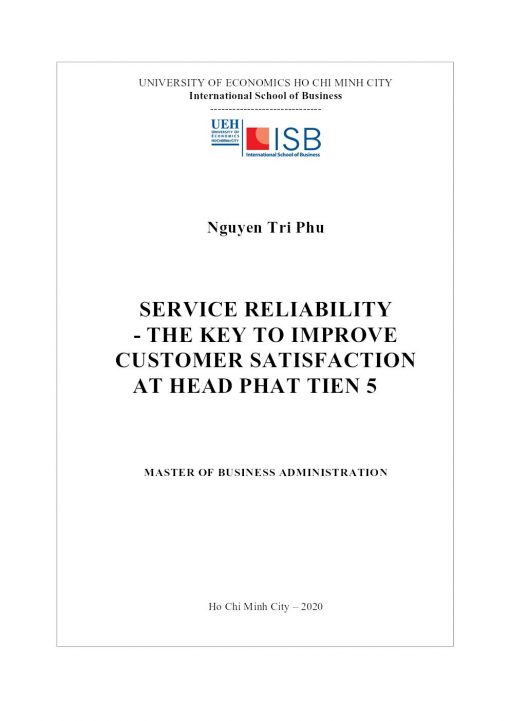 Service Reliability - The Key to Improve Customer Satisfaction at Head Phat Tien 5