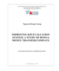 Improving KPI Evaluation System: A Study of Donga Money Transfer Company