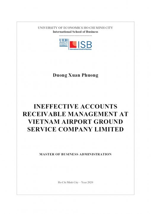 Ineffective Accounts Receivable Management At Vietnam Airport Ground Service Company Limited