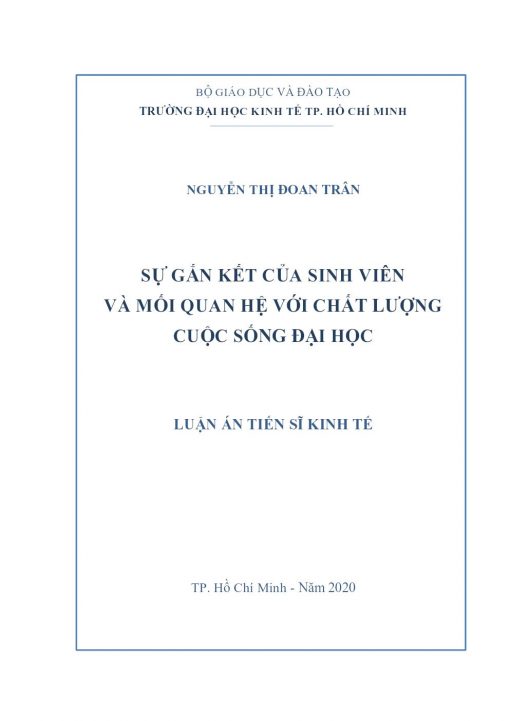 Sự Gắn Kết Của Sinh Viên Và Mối Quan Hệ Với Chất Lượng Cuộc Sống Đại Học