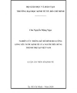 Nghiên Cứu Thống Kê Mô Hình Đo Lường Lòng Yêu Nước Kinh Tế Của Người Tiêu Dùng Thành Thị Tại Việt Nam