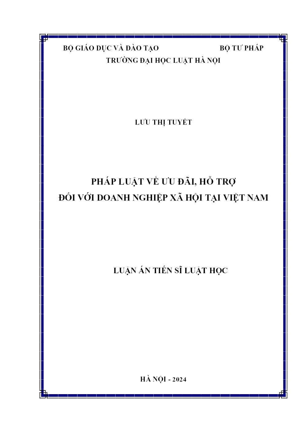 Pháp Luật Về Ưu Đãi, Hỗ Trợ Đối Với Doanh Nghiệp Xã Hội Tại Việt Nam