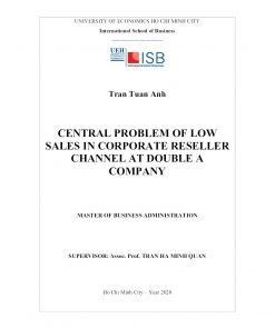 Central Problem Of Low Sales In Corporate Reseller Channel At Double A Company