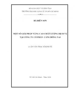 Một Số Giải Pháp Nâng Cao Chất Lượng Dịch Vụ Tại Công Ty Cổ Phần Cảng Đồng Nai
