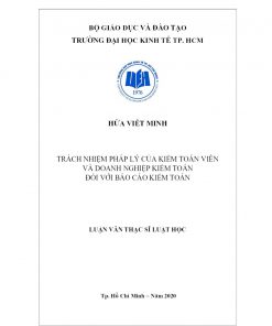 Trách Nhiệm Pháp Lý Của Kiểm Toán Viên Và Doanh Nghiệp Kiểm Toán Đối Với Báo Cáo Kiểm Toán